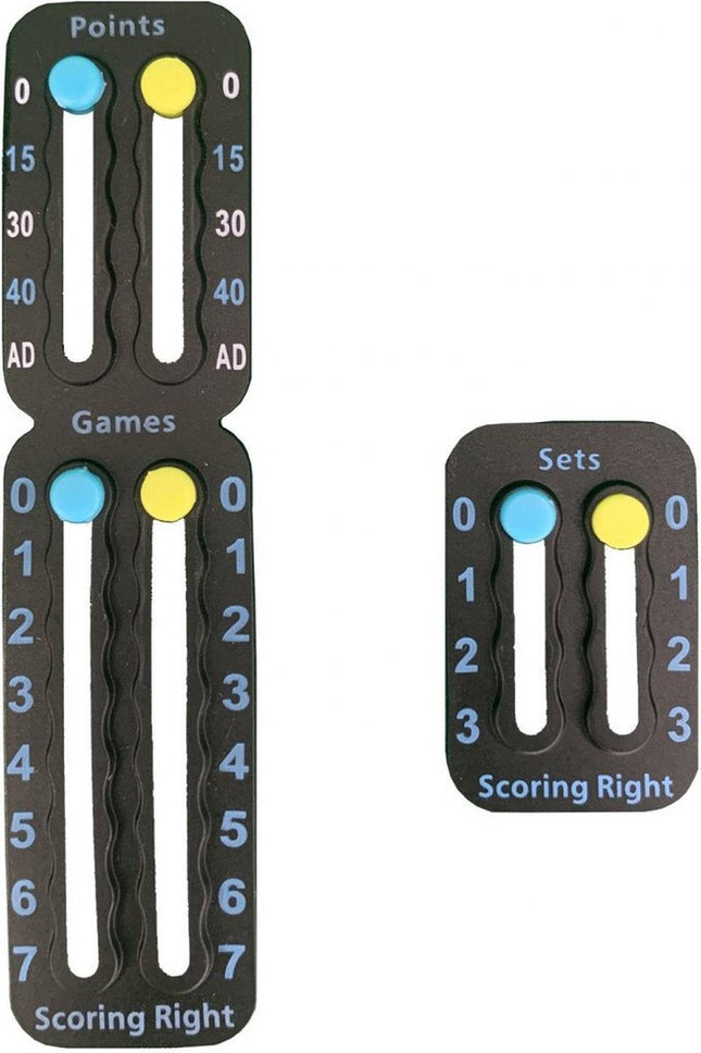 Set van 2 - Score Sticker Padel & Tennis – Scorebord Sticker voor Racket – Zwart – Eenvoudig Punten, Games & Sets Bijhouden – Lichtgewicht (Minder dan 1,9g) – Water- en Zweetbestendig - Scorekeeper