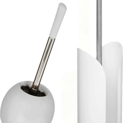 5Five - WC-borstel/toiletborstel met toiletrolhouder set in het wit