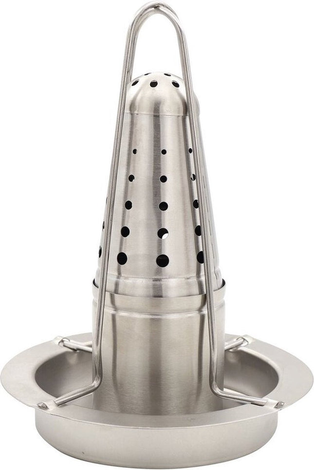 Multifunctionele Kippenrooster Standaard/Houder van RVS - Perfect Roosteren - Geschikt voor Oven en BBQ - Rooster