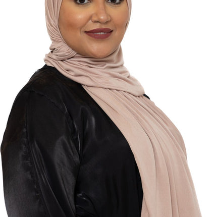 Katoen Stretch Hoofddoek - Hijab - Sjaal - Turban - Dames Hoofddoek - Islamitisch Hoofddeksel - 60x170 cm - Kleur Abrikoos