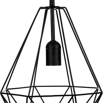 Zwarte metalen hanglamp met draad - D 25 cm