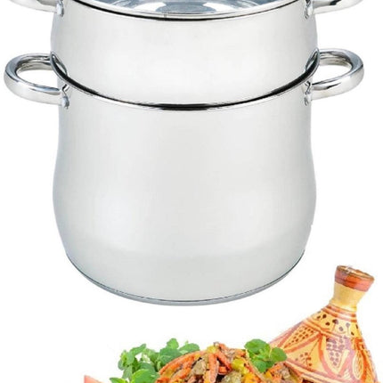 Royal Swiss - Couscous Pan -  Couscous Maker - Stoompan RVS - 12 Liter