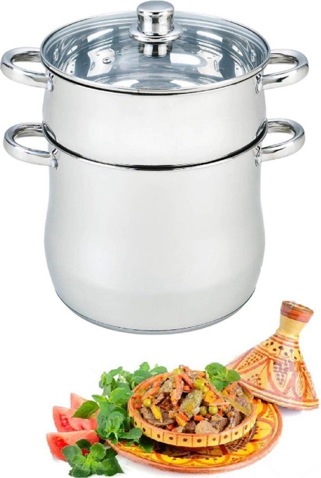 Royal Swiss - Couscous Pan -  Couscous Maker - Stoompan RVS - 12 Liter