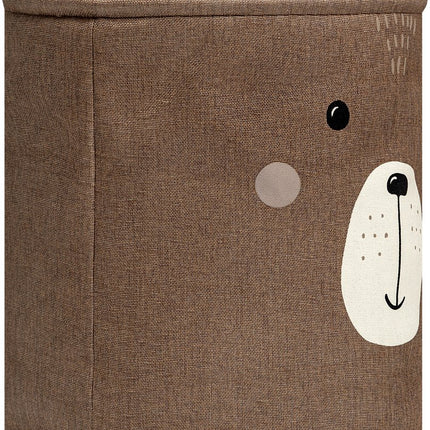 Bruine Beer Hoofd - Speelgoedopbergmand - XXL Waterdichte Opbergbox - Polyester Kist - 63 Liter - 40x40x50 cm - Speelgoedmand - Wasmand - Sipo