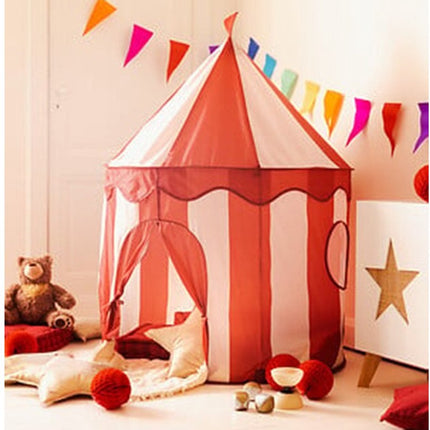 Atmosphera Circus speeltent voor kinderen - D100 x H135 cm - rood/wit - speelhuisjes