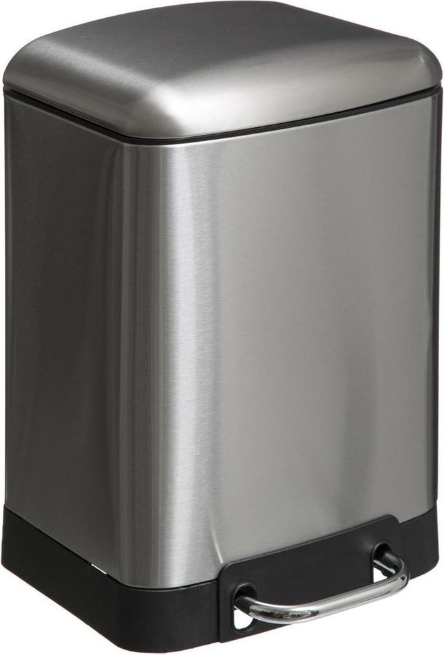 5Five - Prullenbak - Vuilnisemmer - 6L - Pedaalemmer - Geruisloos - inox