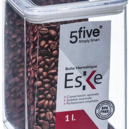 5Five Voorraadpot - keuken/voedsel - kunststof - 500 ml - luchtdichte deksel - transparant - 10 x 10 x 7 cm