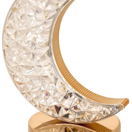 Maanvorm Nomadenlamp - Goudkleurige Draagbare Lamp op Batterijen - 14 x 10 x 19,3 cm