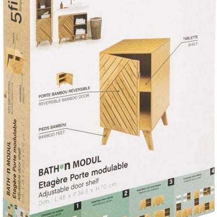5Five Bamboe Modern Badkamerkast met modulaire Deur - Ideaal voor elke ruimte, groot of klein