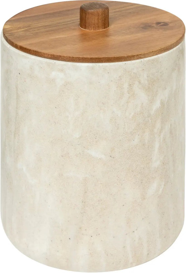 5Five Como Afvalemmer met deksel - Marmereffect - 5L - Beige