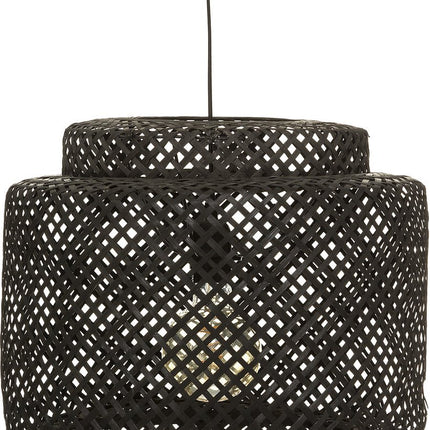 Atmosphera Hanglamp gevlochten Bamboe - 40 x 38 cm - Zwart