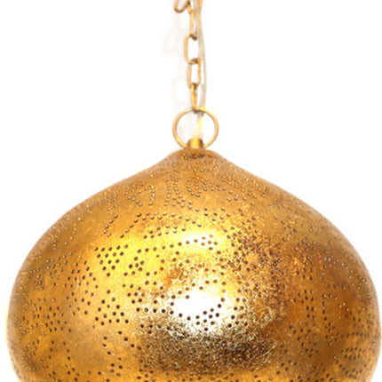 Oosterse hanglamp filigrain stijl - pompoen - vintage goudhanglamp filigrain