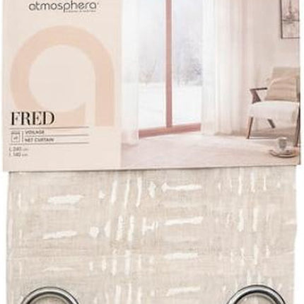 Atmosphera Fred Gordijn bedrukt 140x240cm - Kant en klaar met ringen - Beige