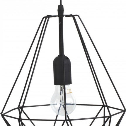 Zwarte metalen hanglamp met draad - D 25 cm