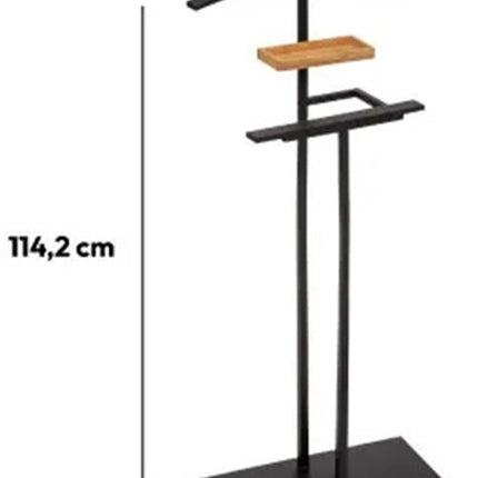 5Five Kledingrek Dressboy - Colbert/Jas en broek hanger - staand model - bamboe/metaal - zwart - 45 x 114 cm