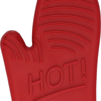 Siliconen ovenwant/ovenhandschoen donker rood 15,5 x 21 cm - Pannenlap - Keukenhandschoen
