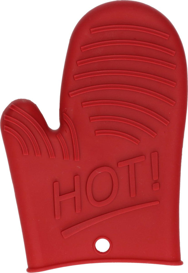 Siliconen ovenwant/ovenhandschoen donker rood 15,5 x 21 cm - Pannenlap - Keukenhandschoen