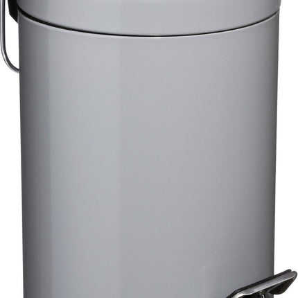 5Five Prullenbak - pedaalemmer - grijs - metaal - 3 liter - 17 x 25 cm - Voor badkamer en toilet