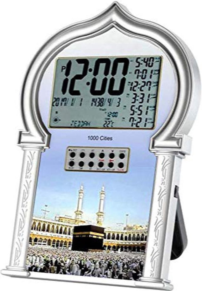 Digitale Islamitische Azan klok met Qibla 2000 steden