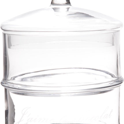Cosy & Trendy Bonbonniere Met Tekst - Glas - Ø 12 cm x 18 cm - 2- Laags