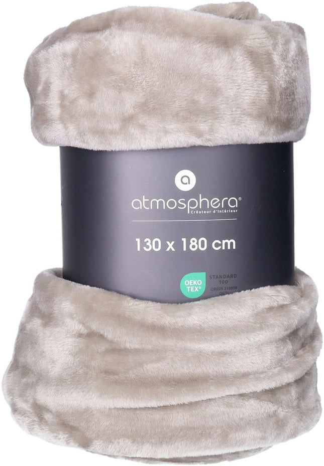 Atmosphera - Plaid - Flanel - Beige - 130 x 180 cm