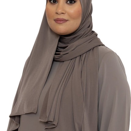Jersey Hoofddoek - Hijab - Sjaal - Turban - Dames Hoofddoek - Islamitisch Hoofddeksel - 70x180 cm - Kleur Dieptaupe