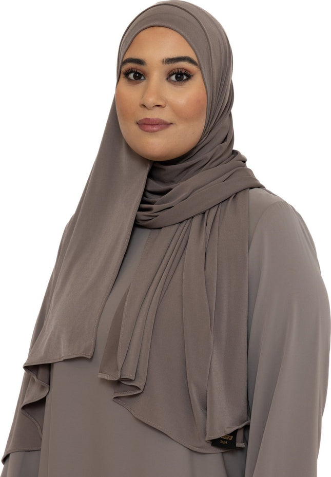 Jersey Hoofddoek - Hijab - Sjaal - Turban - Dames Hoofddoek - Islamitisch Hoofddeksel - 70x180 cm - Kleur Dieptaupe