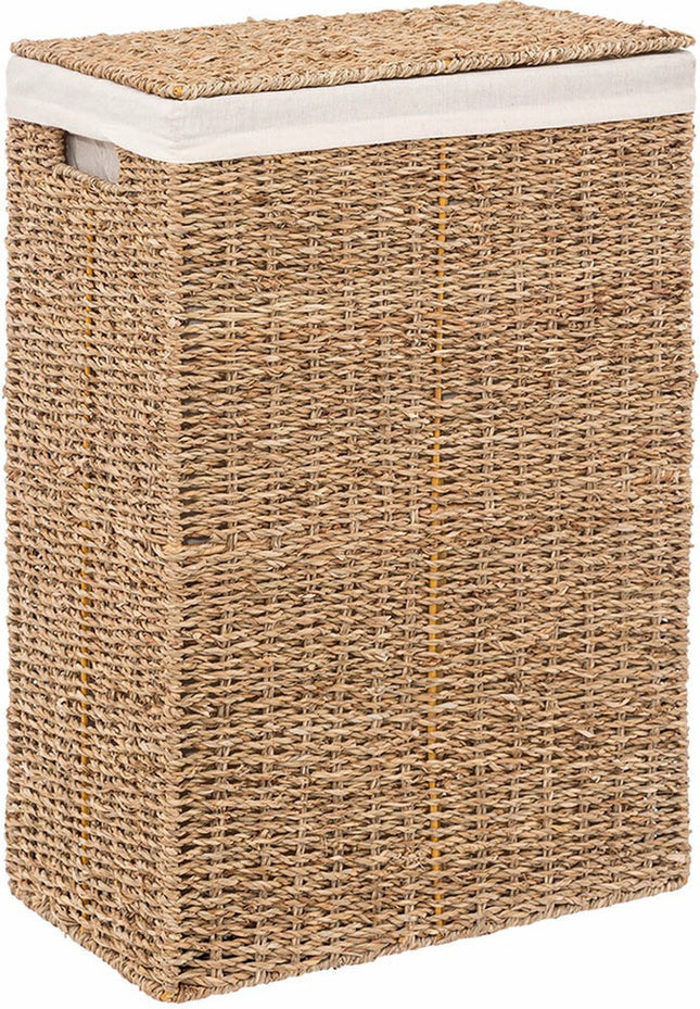 Five Wasmand - riet - met deksel - rechthoekig - 37 x 22 x 55 cm - 40 liter