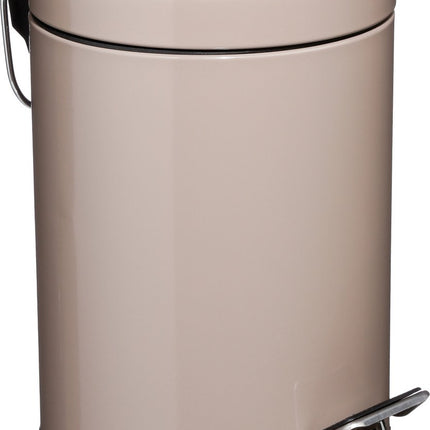 5Five Prullenbak - pedaalemmer - taupe - metaal - 3 L - 17 x 25 cm - Voor badkamer en toilet