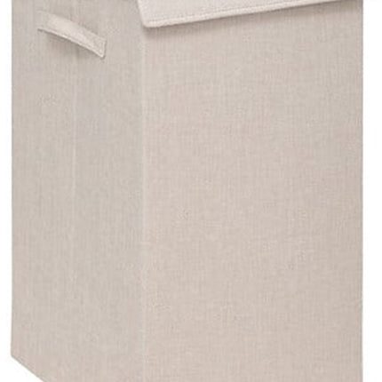 5Five Eureka sorteer wasmand - 2x - 74 liter - beige - 37 x 37 x 60 cm - MDF/Polyester stof - met afsluitklep