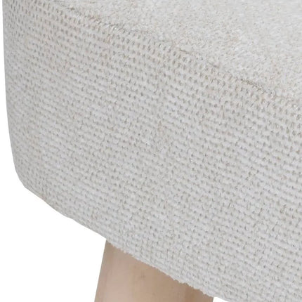 Thena Bijzettafel Krukje - Poef Driepoot in Ivoor - 32x32x36 cm - Zitkrukje - Bijzettafeltje - Decoratief Krukje -