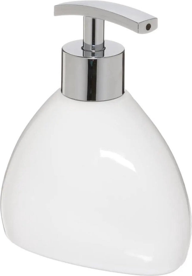 5Five - WC-/toiletborstel in houder - wit - Zeeppompje 300 ml