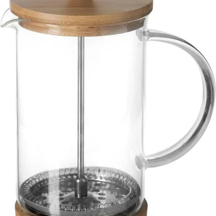 Secret de Gourmet French press cafetiere - glas/bamboe - 600 ml