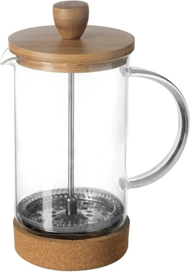 Secret de Gourmet French press cafetiere - glas/bamboe - 600 ml