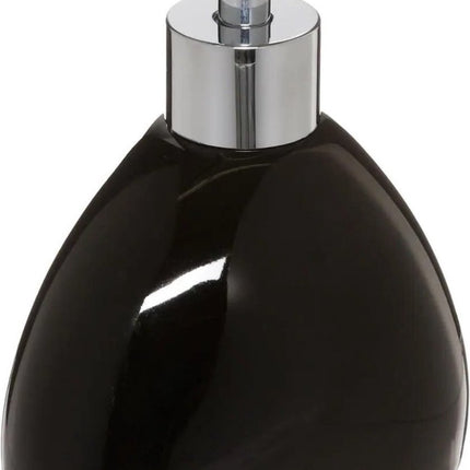 5Five Zeeppompje/zeepdispenser van keramiek - zwart - 300 ml