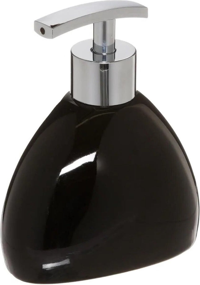 5Five Zeeppompje/zeepdispenser van keramiek - zwart - 300 ml