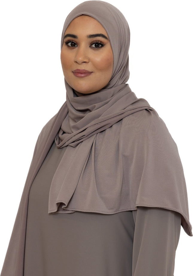 Jersey Hoofddoek - Hijab - Sjaal - Turban - Dames Hoofddoek - Islamitisch Hoofddeksel - 70x180 cm - Kleur Taupe