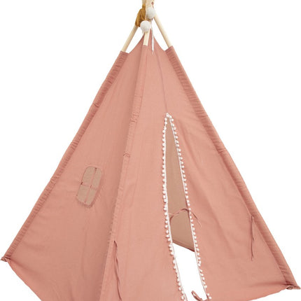 Atmosphera Tipi speeltent voor kinderen - 120 x 120 x 160 cm - zalm roze - wigwam