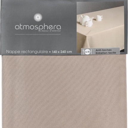 Atmosphera Tafelkleed - 240 x 140 cm - beige - Eettafel tafellakens - polyester