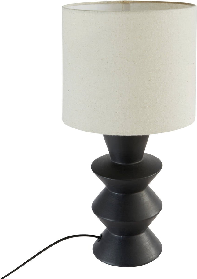 Atmosphera Yulia Tafellamp - Ø20xH40cm - Zwart