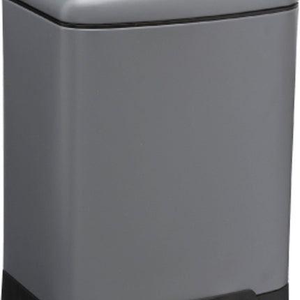 5Five Prullenbak/pedaalemmer - donkergrijs - metaal - 6 liter - 23 x 22 x 32 cm - toilet/badkamer