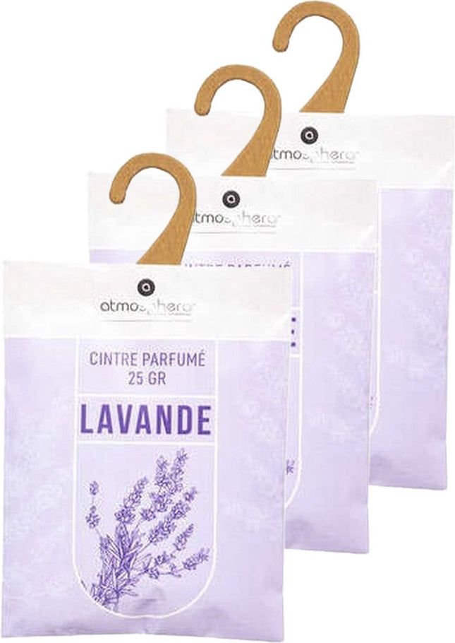 Lavendel geurzakjes voor in de Kledingkast - Kleding Geurkaartjes met Ophanghaak - Scented hanger - Kast Parfum met Hanger - Kamer Luchtverfrisser Hangers - Geurzakje - Geurkaart - 3 stuks