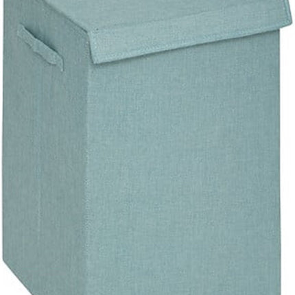 5Five Eureka sorteer wasmand - 74 liter - lichtblauw - 37 x 37 x 60 cm - MDF/Polyester stof - met afsluitklep