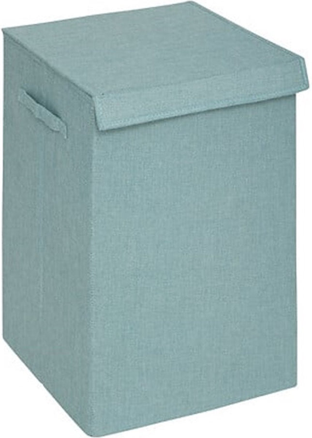 5Five Eureka sorteer wasmand - 74 liter - lichtblauw - 37 x 37 x 60 cm - MDF/Polyester stof - met afsluitklep