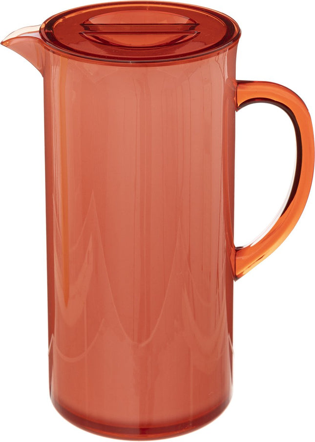 5Five Sapkan/schenkkan karaf - rood - met deksel - 1950 ml - kunststof - Limonade/water