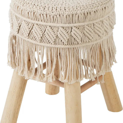 Kruk Tabouret Macrame Bohemian 32 x 42