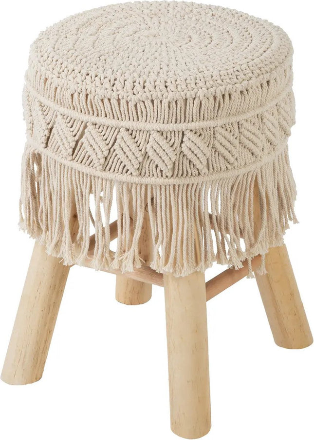 Kruk Tabouret Macrame Bohemian 32 x 42