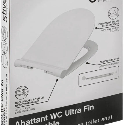5Five Toiletbril Brilliant - wit - kunststof - universeel model - soft close systeem