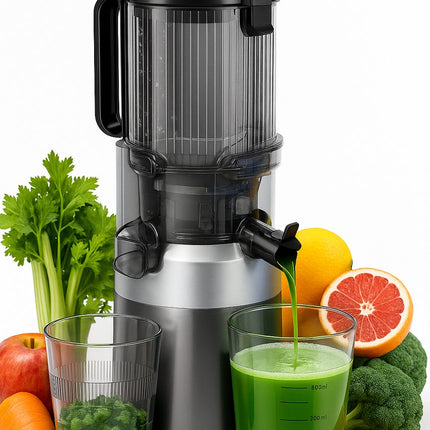 Klausberg KB-7881 Slowjuicer – Groenten- en Fruitpers | Cold Press | Brede XXL 113mm Invoer | RVS Behuizing | Stille Werking