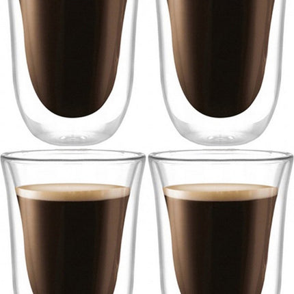 4 stuks Dubbelwandige Glazen - 270 ml - Koffieglazen - Theeglas - Cappuccino Glazen - Latte Macchiato Glazen